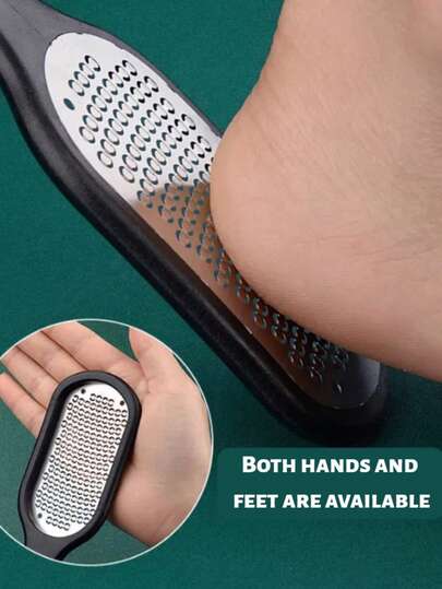 白色/黑色不锈钢脚锉（浮石）| 脚跟老茧和死皮去除剂，角质层刮刀和防溅脚磨刀器 | 适合成人，家庭护肤必备品和美容院可用