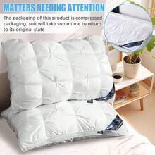 1PC Luxury 5-Star Hotel Quality Pillow Queen Size, Deep Comfort, Soft& Plush, Cover With Zipper, Easy-Care, Elegant Style, Versatile Use, Year-Round - White - View 8