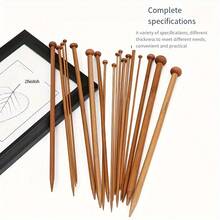 36pcs Bamboo Knitting Needle Set With Ergonomic Grip Handles, 13.7" Single Point Needles In Sizes US 2-10 (2.0-10.0mm), Ideal For Beginners And Adults, Perfect For Sweaters, Socks, Shawls And Scarves - 彩色 - 查看 6