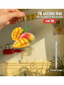 Đồ trang trí treo hình xoài bằng acrylic 2D phẳng - Thiết kế hình xoài màu vàng và cam rực rỡ, Phụ kiện ô tô dạng phẳng gắn gương chiếu hậu, Đồ trang trí nhà cửa, Mặt dây chuyền ba lô, Móc chìa khóa, Ý tưởng quà tặng hoàn hảo. - Nhiều màu - Xem 5