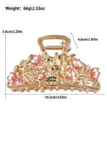 1pc Fashionable & Elegant Egyptian Cat & Flower Hair Claw Clip, Suitable For Daily Wear, Great Gift Winter Hair Accessories Elegant Hair Clutch