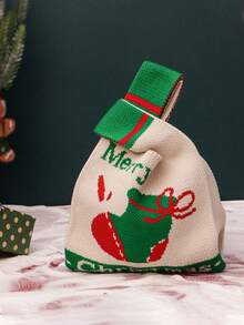 1 pièce Sac en canevas cadeau de Noël Boîte d'emballage de cadeau de Noël transfrontalier Boîte de pomme Sac cadeau de la veille de Noël. Sac fourre-tout cadeau de Noël avec design de dessin animé festif - Père Noël, bonhomme de neige, renne - Sac à bonbons et pommes festifs avec fermeture pour la décoration de fête de Noël, sac cadeau de Noël parfait