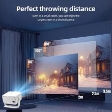 YJMOYE YJMOYE Smart Projektor Native FHD 1080P Android 11.0 Autofokus/Trapezkorrektur (V+H) 5G Dual-Band WLAN6 tragbare Filmprojektor 150 Zoll große Leinwand Heimkino kompatibel mit Handyen