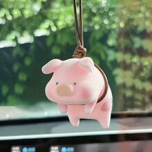 [Heart Hanging Rope Pig]Cute Little Pig Car Pendant Interior Hanging Decoration Rearview Mirror Hanging Ornament Car Creative Decoration For Men And Women - 1個 - 查看 10