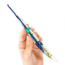 1支/3支/9支装新款树脂花卉图案加长金属单头钩针，实心铝制编织针，适用于DIY编织，2毫米-6毫米 - 彩色 - 查看 17