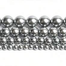 白色粉色贝壳珍珠珠天然贝壳圆形散珠隔珠适用于珠宝制作 DIY 手链耳环配件 15 英寸 4 6 8 10 毫米 - Beads - 查看 17