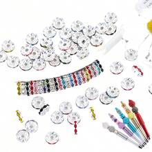 200pcs 12mm Multicolor Rhinestone Spacer Beads For Pen Bracelets Necklace Jewelry Making - 彩色 - 查看 3