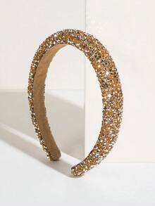 Party 1pc Teen Girl's Starry Gem & Faux Pearl Decorated Prom Headband,Hairband,Hair Hoop,Hairband,Hair Hoop Headbands, Black Hair Accessories Accessories - 金子 - 查看 6