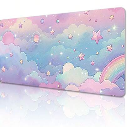 Candy Clouds Mouse Pad, Large Desk Mat, Keyboard Pad, Locked Edge Anti-Slip, Enlarged And Thickened, Precise Gaming Operation, Home Gaming Desk Mat