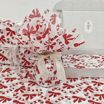 60/30/10 QOQI Christmas Gingerbread Man Tissue Paper - 20x34 Inches Gingerbread And Polka Dot Design, Lightweight Protective Packaging, Santa Claus, Christmas Stockings, Lights, Christmas Tree Leaves, For Gift Wrapping, Fragile Item Protection, Holiday Decorations (Candy Cane Stripes, Blue Stars), Gingerbread Decorations, Holiday Wrapping, Holiday Style, Holiday Theme Prints, Seasonal Wrapping, Holiday Decorations, Party Planning