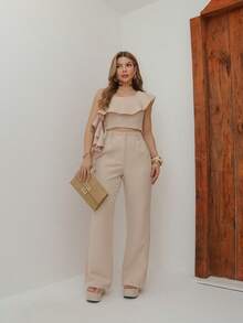 Elegant Women's Everyday Set / Casual And Elegant Look DD101 - 米色 - 查看 2