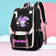 Sanrio Sanrio Kuromi Laptop Backpack For Teens And Adults. With Multiple Compartments, USB Mounting Holes, Nylon, Suitable For School, College, Travel,Back To School Surprise Gifts School Supplies School Essentials