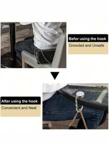 1/2 pièces Crochet de sac créatif, crochet de sac à main, support de rangement pliable, porte-clés portable en alliage, crochet de table. Accessoires de rangement pour sac à la maison. Crochet de rangement portable pour sortie des femmes, crochet pour sac