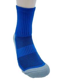 1 Set Grey Football Non-Slip Socks + Leg Sleeves, Thick Wear-Resistant Odor-Resistant Sports Cycling Socks