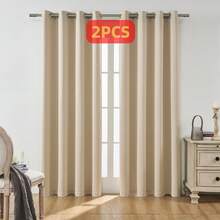 2pcs Blackout Curtains - Indoor Window Curtains With Grommets, Thermal/Noise Insulated/Privacy Protecting, Suitable For Bedroom, Living Room, Patio Doors