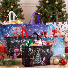 16/8pcs Set Large Christmas Gift Bags With Handles - Extra Large Party Gift Bags (12.8 X 9.84 X 6.99 Inches) - Printed With Santa Claus, Snowman And Christmas Tree Patterns, Reusable - Made Of Durable PP Material, Suitable For Holiday Shopping, Christmas Parties And Gift Giving - Perfect For Birthdays And Various Events, Cheerful Patterns, Sturdy And Durable, With Festive Decoration Effect - Multicolor - View 5