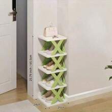 9/6/5/2 Tier Vertical Shoe Rack - Narrow Plastic Shoe Organizer, Holds 9 Pairs, Easy Assembly, Ideal For Entryway, Closet, Hallway, Bathroom, Dorm - Sturdy & Stackable Shoe Storage Shelf - Multicolor - View 3