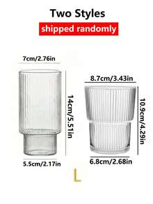 1PC Clear Vertical Glass Glass, Simple Transparent Coffee Cup, Home Cold Drink Glasses, Milk Glasses, Juice Glasses, Cups, Ice Cream Cups - Kitchen Gadgets, Cafe, Restaurant