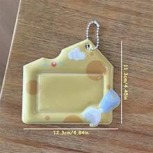 Soporte horizontal para tarjetas de PVC con forma de postre y pastel de dibujos animados, portador de tarjeta de ídolo, tarjeta de comida, tarjeta de identificación estudiantil, colgante de almacenamiento para cámara instantánea