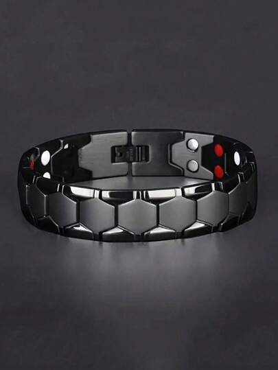 1pc Dominating Fashionable Titanium Steel Men's Bracelet, 4-In-1 Bracelet, Ideal Gift For Family & Friends, Waterproof, Durable & Stylish Wristband, Perfect Father's Day Gift