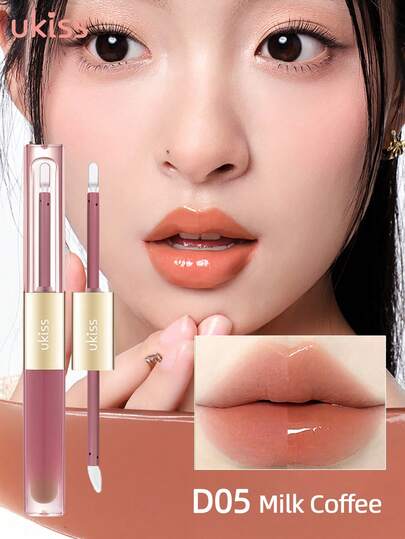 ukiss 2-In-1 Matte Lipstick & Lip Oil, One End For Matte Lipstick, Layered For Hydrating Lip Oil, Lip Care Essence, Glass Lip Gloss, Diamond Plumping Lip Balm, Long-Lasting Liquid Lipstick, Lightweight Liquid Lipstick