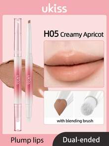 ukiss Velvet Mousse Lip Liner Pencil With Blending Brush, Matte Gel Lip Liner, Nourishing And Smooth Texture, Long-Lasting Color, Easy To Create Flawless Lip Makeup, Ideal For Everyday Makeup - H05 Creamy Apricot - View 9