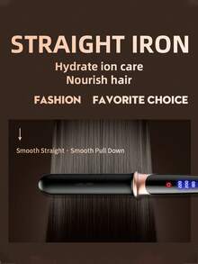 PinkSings 2 In 1 Hair Straightener Hair Curler With LCD Display, Ceramic Hair SStraightening Curling Iron, 4 Temperature Settings 160-220°C Flat Iron For All Hair Type