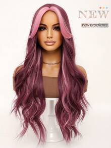 clouder Red Highlight Pink Extra Long Curly Wig 30 Inch Cosplay Wig Halloween Christmas Wig Elegant Soft Matte Hair Loose Curls Casual Outing Street Punk Wig Rock Wig Fluffy Natural Cool Girl Synthetic Heat-Resistant Fiber Wig Suitable For Women Daily Party Wig Music Festival Wig Avant-Garde College Style Wig Modern Fashion Gothic Wig - 挑染粉色 - 查看 6