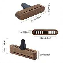 1 Set Of Walnut Pure Wood Open Lid Aromatherapy Clips, Air Conditioner Vent Aromatherapy Diffuser, 10 Sticks - DIY Essential Oil And Perfume Compatible With Any Car Model (Unscented), Car Aromatherapy Diffuser, Long-Lasting Home Fragrance, White Tea Car Fragrance, Car Fragrance Bottle