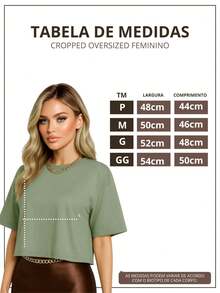 Oversized Women's Cropped - D00 - Olive Green - View 4