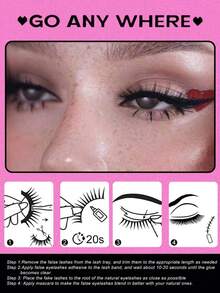 7 Pairs Fluffy Wispy Faux Mink Manga Lashes – Kawaii Date Night & Filming Cat Eye False Eyelashes Extension Kit Strip Lashes,Lashes,Eyelashes,Fake Lashes - Black - View 6