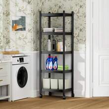Metal Shelves 5 Tier Shelving Units,Estantes Para Cocina,Storage Rack Shelf For Kitchen,Garage, Pantry, Closet Organizer, Utility Narrow Racks Carts With Wheels (15.7" L X 11.8" W X 54.3" H) - 15.7 英吋長 x 11.8 英吋寬 x 54.3 英吋高 - 查看 6