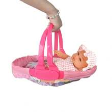 1 件多功能玩具娃娃摇篮床 - 逼真婴儿娃娃过家家游戏包括婴儿摇篮床（不包括娃娃）
