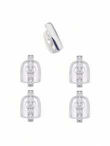 1 szt./zestaw jednorzędowych, gładkich, pionowych grilli na zęby z cyrkonii sześciennej w kolorze różowego złota/srebra/złota, unisexowa, regulowana biżuteria na imprezę hip-hopową, prezent, europejskie i amerykańskie wnęki na zęby, wydrążone złote zęby, hip-hop, rap, spersonalizowane, pozłacane akcesoria do protez na Halloween (dostawa losowa)