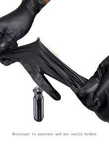 Black Disposable Nitrile Gloves, Box Of 100,4 Mil,Kitchen Cleaning Supplies, Waterproof And Durable - Black - View 3