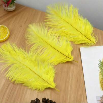 5pcs Yellow Goose Feathers, Assorted Natural Colors, 6-8 Inches (15-20 Cm), For DIY Crafts, Cosplay, Wedding Parties, Halloween Feather Festivals, Wedding Decorations, Hair Accessories, Bachelorette Parties, Party Weddings, Dreamcatchers