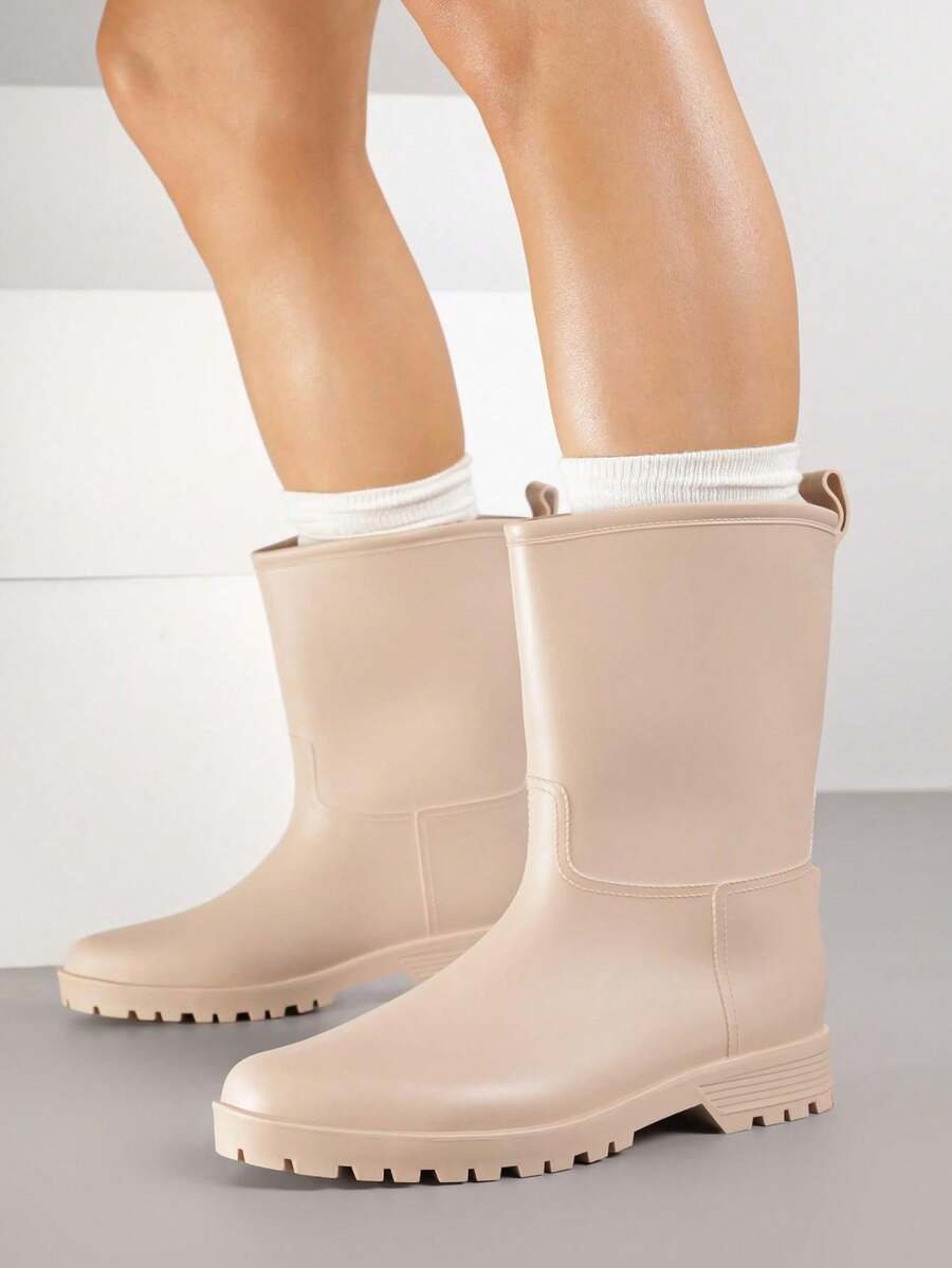 Women's Casual Waterproof Rain Boots - Autumn/Spring - Beige - View 1