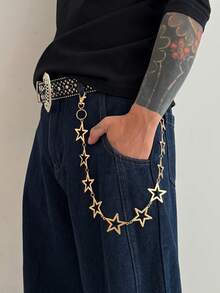 1 chiếc dây đeo eo hình ngôi sao phong cách punk tối giản thời trang, dây đeo thân hình quyến rũ cá nhân hóa dành cho nam, dùng để trang trí quần, phụ kiện cho trang phục hàng ngày, lễ hội âm nhạc, tiệc tùng. - Vàng - Xem 3