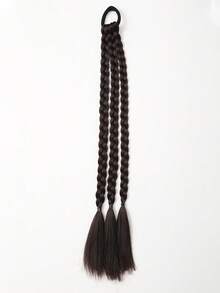 2 piezas Peluca de trenza de cabello sintético natural para niñas con banda elástica, estilo ballet, accesorio para el cabello con lazo decorativo, trenza retorcida y coleta