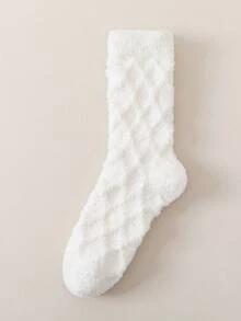 1 par de calcetines de mujer suaves y sin pelusa, de felpa, gruesos y cálidos, aptos para el hogar, dormir, posparto, otoño/invierno