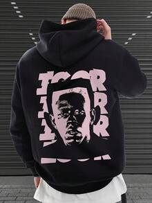 Black Hoodie With IGOR Pattern On Back, Perfect For Gym, Golf, Fishing, Camping & Casual Attire – Men's Hoodie - màu đen - Xem 1