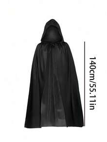 1 pieza Capa con capucha de Halloween, Accesorios de disfraz de bruja, Disfraces de mascarada, Suministros de decoración de Halloween, Decoración para celebración familiar para bruja, diablo, vampiro y disfraz, Cosplay, Actuación, Prop Opción ideal para regalos, Disfraces navideños