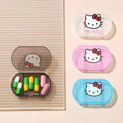 Sanrio 1pc Sanrio Medical Storage Box – Hello Kitty Pill Case Adorable Cartoon Design Suitable For Any Occasion. Clean, Elegant Styling Makes It Easy To Carry And Store; An Everyday Must-Have Travel Accessory And A Delightful Gift Choice. Whether You're On The Road, At The Office, Or Relaxing At Home, It Adds Both Convenience And A Touch Of Kawaii Charm.