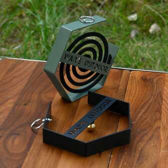 Outdoor Mosquito Coil Rack Creative Iron Hexagonal Hanging Mosquito Coil Bracket Outdoor Mosquito Repellent Portable Household Mosquito Coil Box