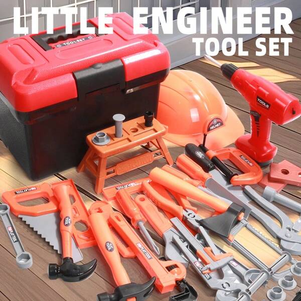 Kids Pretend Play Tool Box Toy, Simulation Educational Toy Tools For Role Play, Including Screws, Screwdrivers, Suitable For Children, Parent-Child Game Toy, Great For Birthday, Halloween/Christmas Gifts