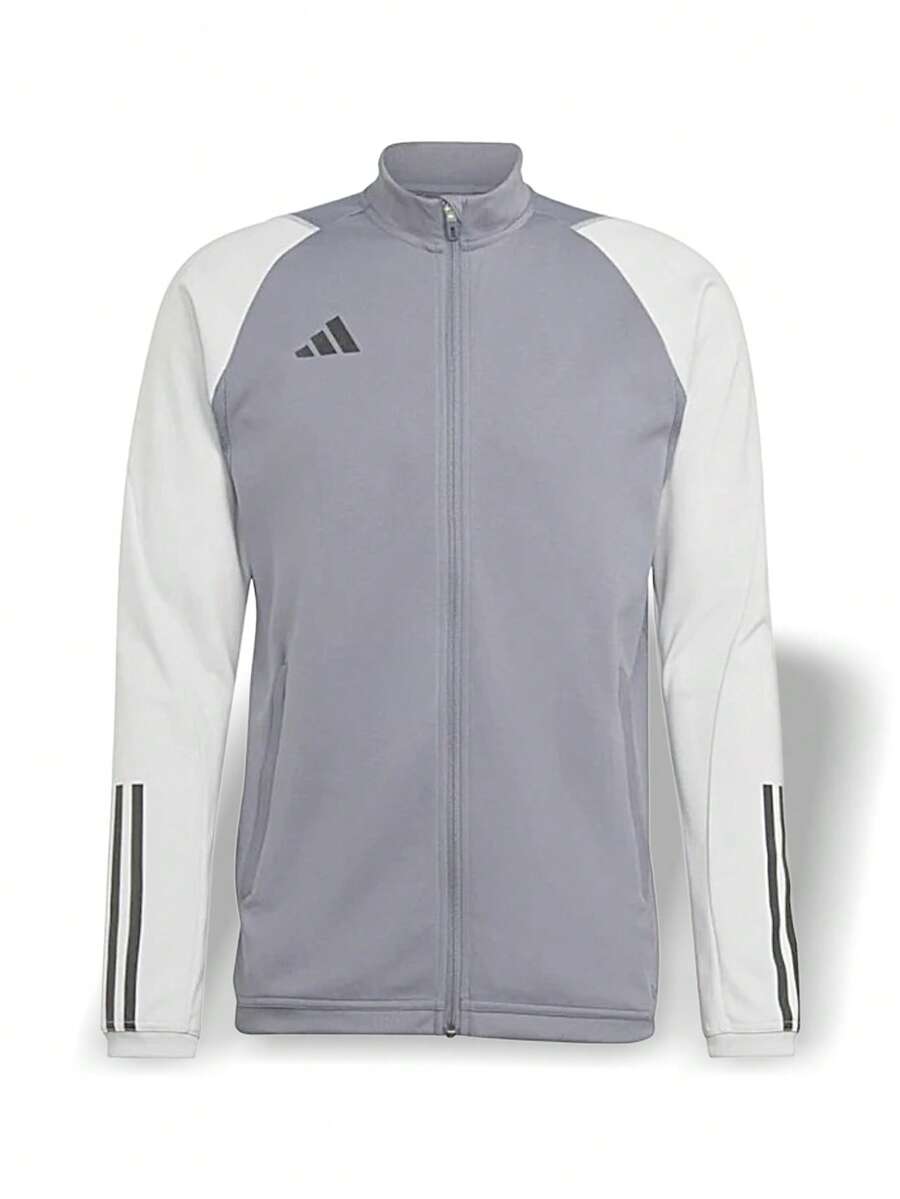 Áo khoác tập luyện Adidas cho nam, nhẹ, thoáng khí, nhanh khô, co giãn, thân thiện với da, khóa kéo, cổ tay co giãn, logo, dễ vệ sinh, tập gym, chạy bộ, đi làm hàng ngày, xuân thu, xám HP1908 - xám - Xem 1