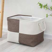 RKSUD Thickened Moisture-Proof Dust-Proof Faux Linen Storage Basket Foldable Laundry Hamper Bedroom Desktop Organizer Bin Box For Clothes Toys Underwear Socks Cosmetics Home Organization Container - Multicolor - View 18