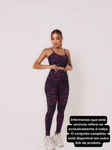 LIFE Printed Women's Leggings – High Waist, Polyamide, Comfortable For The Gym, Workout And Everyday Life - 紫色 - 查看 2