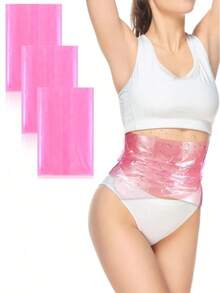 6pcs/3pcs/1pc Sauna Waist Trainer, Postpartum Belly Band, Waist Cincher, Sweat Enhancing Belt, Polyester Fiber, 110cm Length, Reusable Tummy Shaper - Pink - View 1