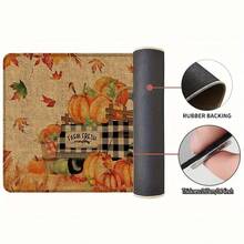 1 件卡车南瓜印花亚麻厨房地毯，感恩节装饰，感恩节礼物，厨房垫，地垫，浴室垫，入口垫，3D 印花矩形，适用于客厅、卧室、走廊、浴室、洗衣房 - 涤纶地毯，室内外家居装饰 - 彩色 - 查看 8